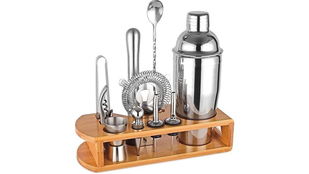 Must-Have Cocktail shaker set for Home Mixologists 14 12 piece bamboo cocktail set