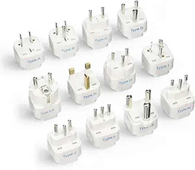 12 piece global travel adapter
