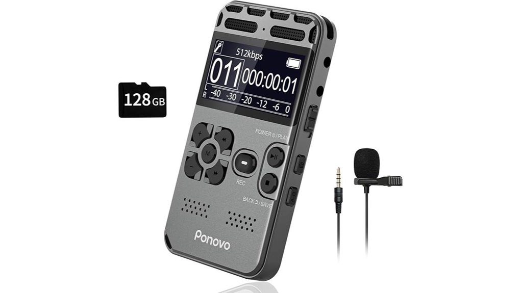 Mini Recorders for Travel Interviews with Simple Controls 13 136gb dual mic digital recorder