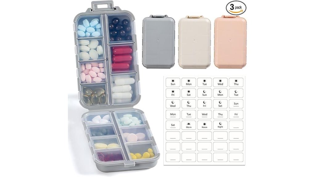 Top Vitamin and Supplement Travel Cases for Weekly, Slim Use 3 14 grid pill organizer pack