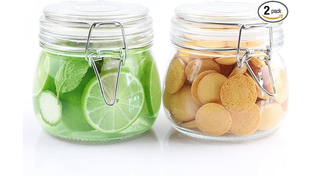 Leakproof Snack Jar (Wide Mouth): The Ultimate Snack Keeper 14 16oz glass airtight clamp