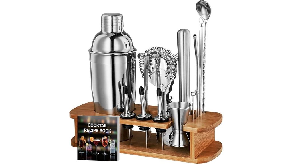 Must-Have Cocktail shaker set for Home Mixologists 5 17 piece stainless cocktail set