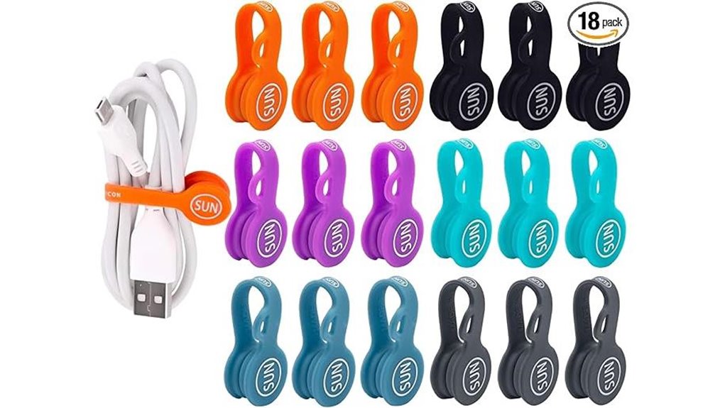 18 piece magnetic cable organizers