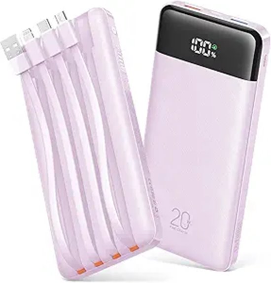 Power Banks with Built-In Cables That Keep You from Forgetting 13 20000mah charger built in cables