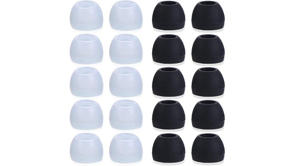 Ultimate Earbud Silicone Tip Variety Pack: Find the Perfect Fit 12 20 caps black clear