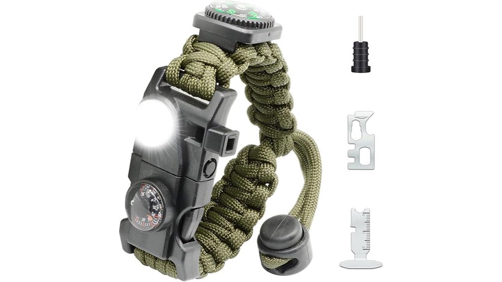 Paracord Survival Bracelets Hikers Rely On 8 20 in 1 paracord survival sos led