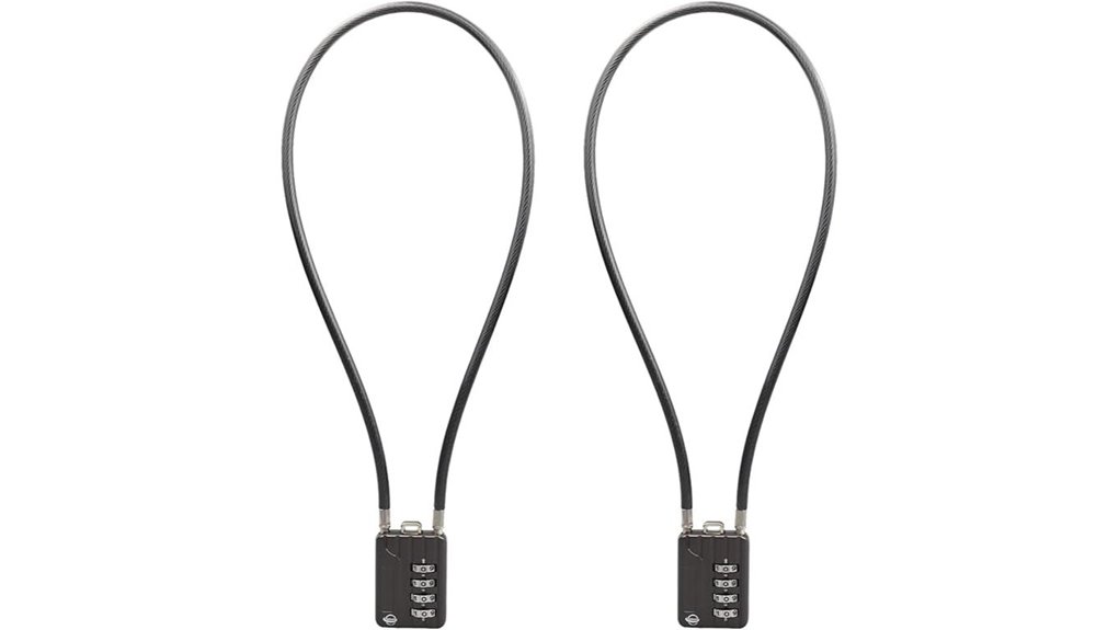 Top Cable Locks Hostels and Lockers Love (Long Shackle Options) 8 20 inch black 4 digit lock