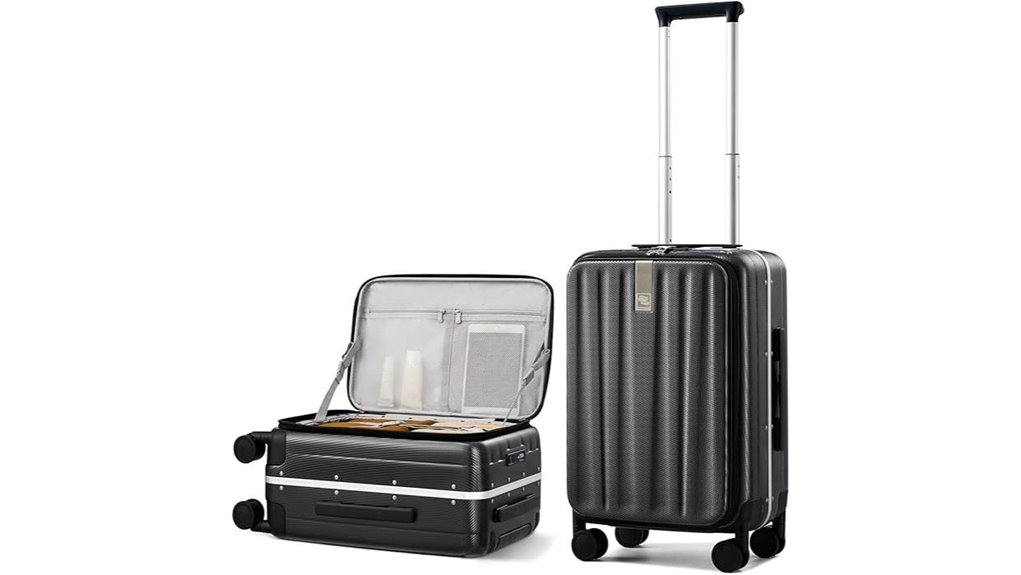 Top Luggage with Front-Open Compartments (Hotel-Friendly) 4 20 inch hard shell carry on suitcase