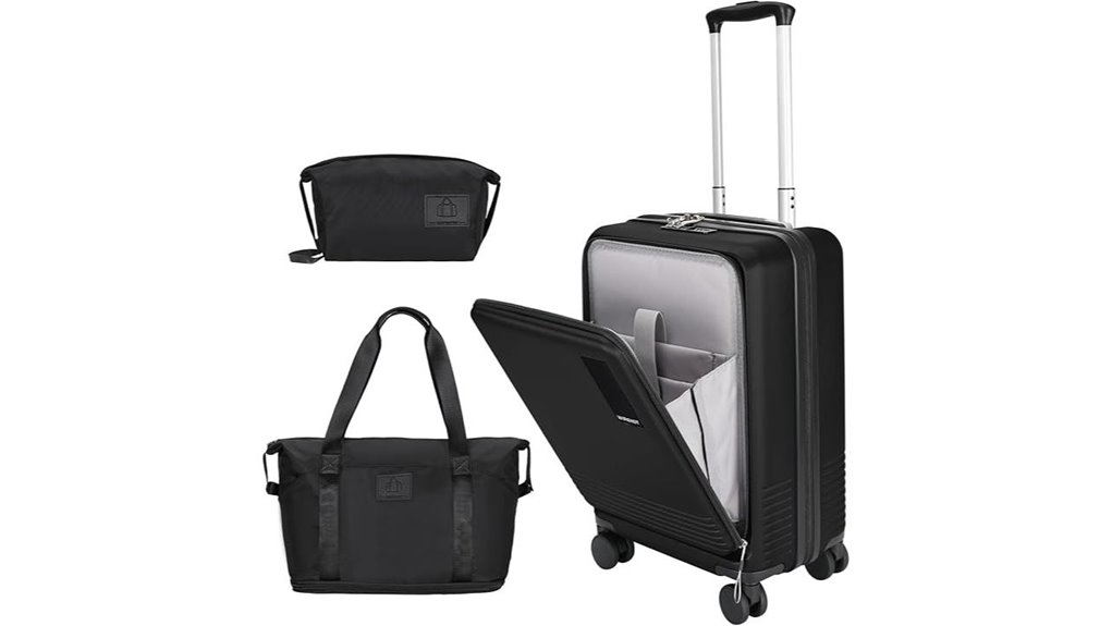 Best Luggage with Easy-Access Front Pockets (Laptop-Friendly) 4 20 inch laptop spinner carry on