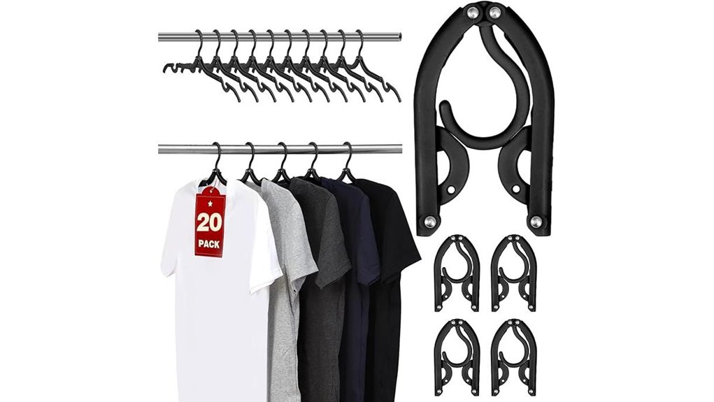 Travel Hangers That Fold, Pack Light, and Last a Long Time 5 20 pack foldable black hangers