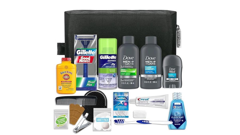 Travel Shaving Kits (All‑in‑One Organizers): Groom Wherever You Go 5 20 piece men s travel kit