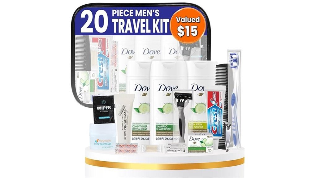 Best Mini Grooming Kits for Travel (TSA-Friendly) Packable 7 20 piece travel hygiene kit