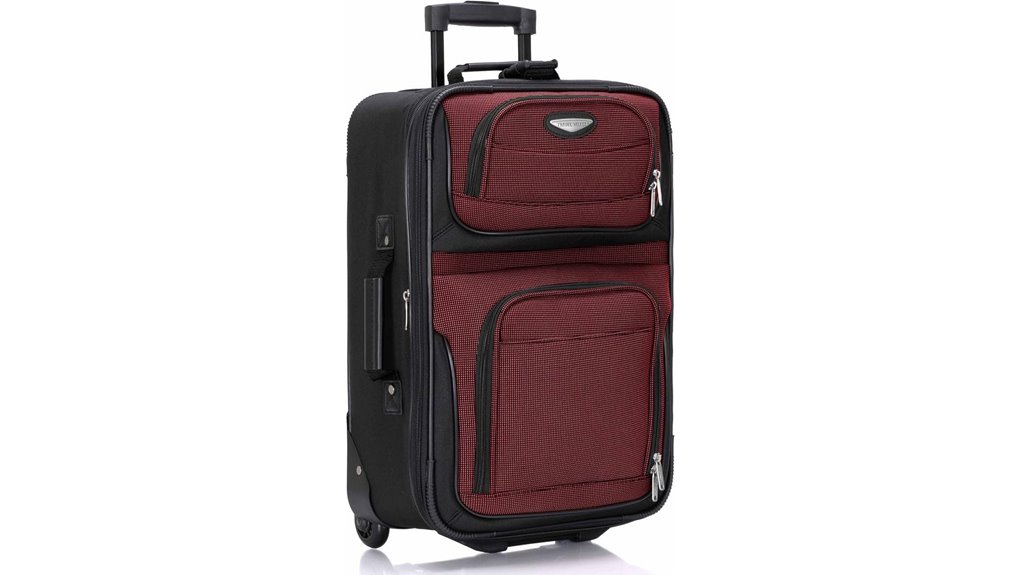 21 inch burgundy softside luggage