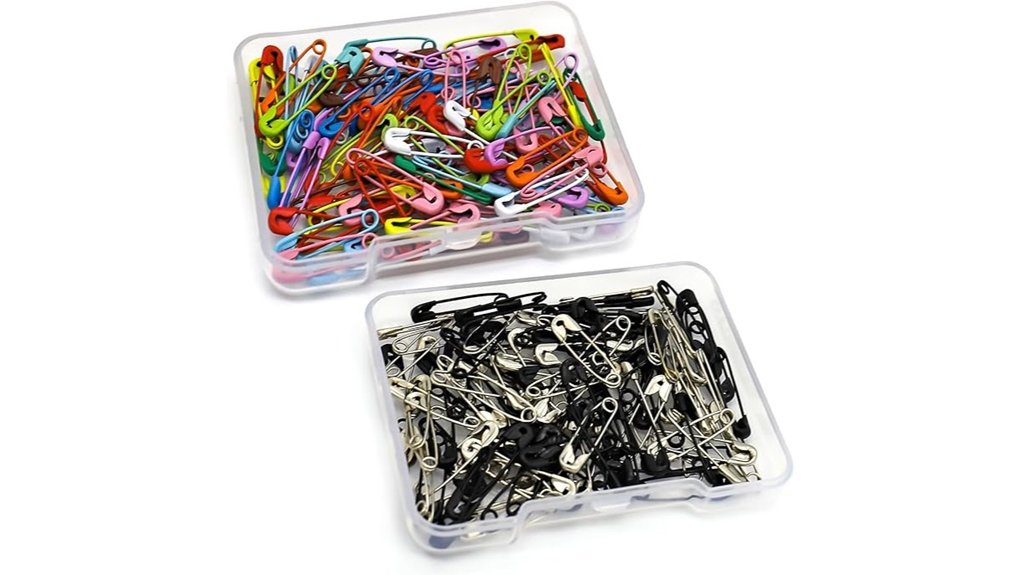 Travel Safety Pins & Clips (Organizer Sets) for On-the-Go Essentials 6 240 small black colorful pins