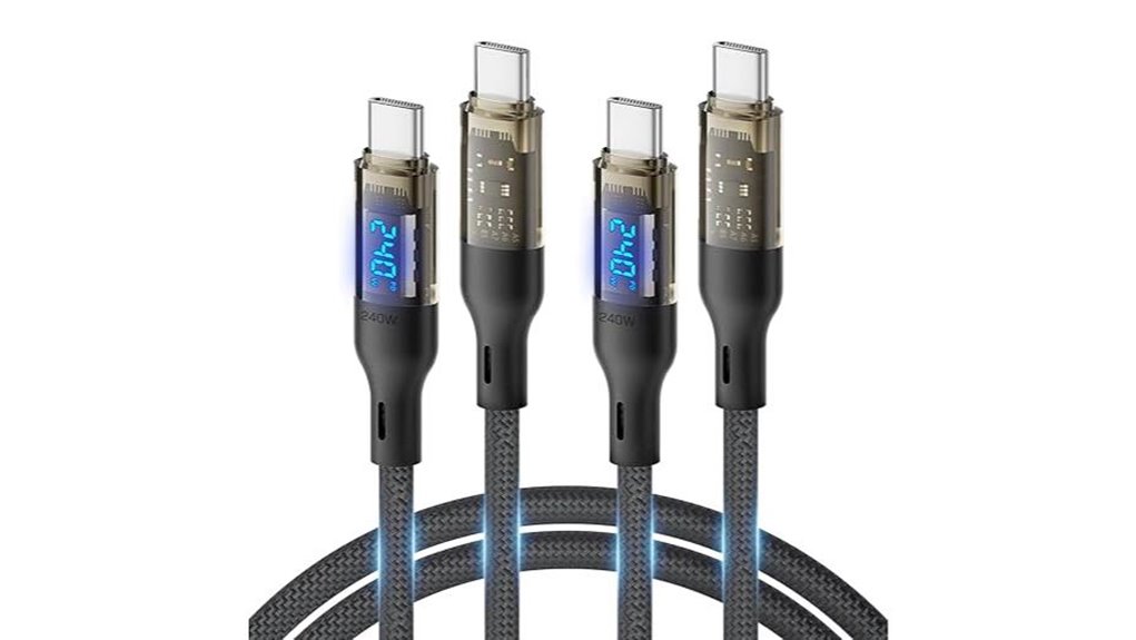 Top USB‑C Cables with Wattage Displays for Power‑Savvy Users 2 240w usb c 4ft 2 pack