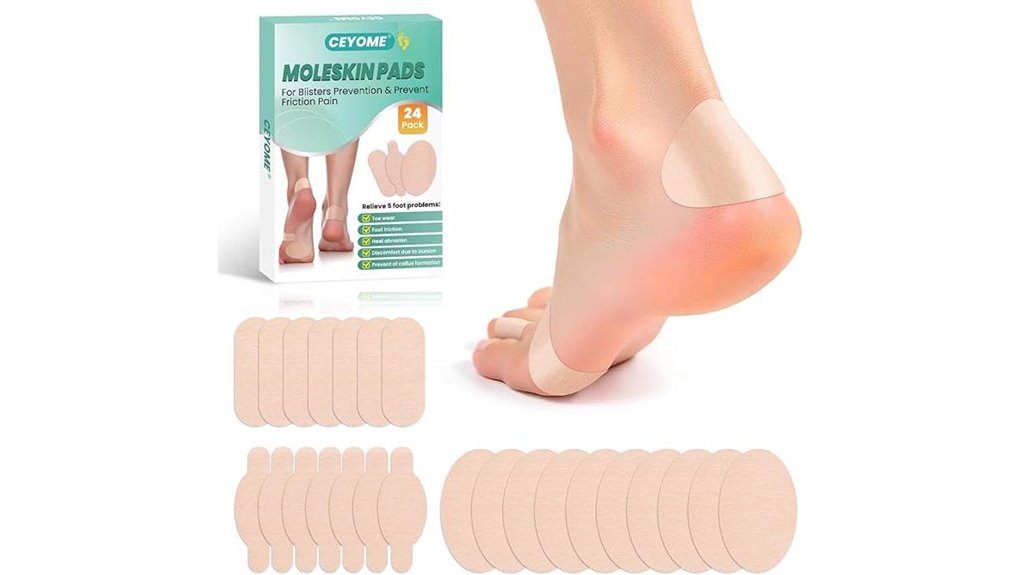 24 count moleskin blister pads