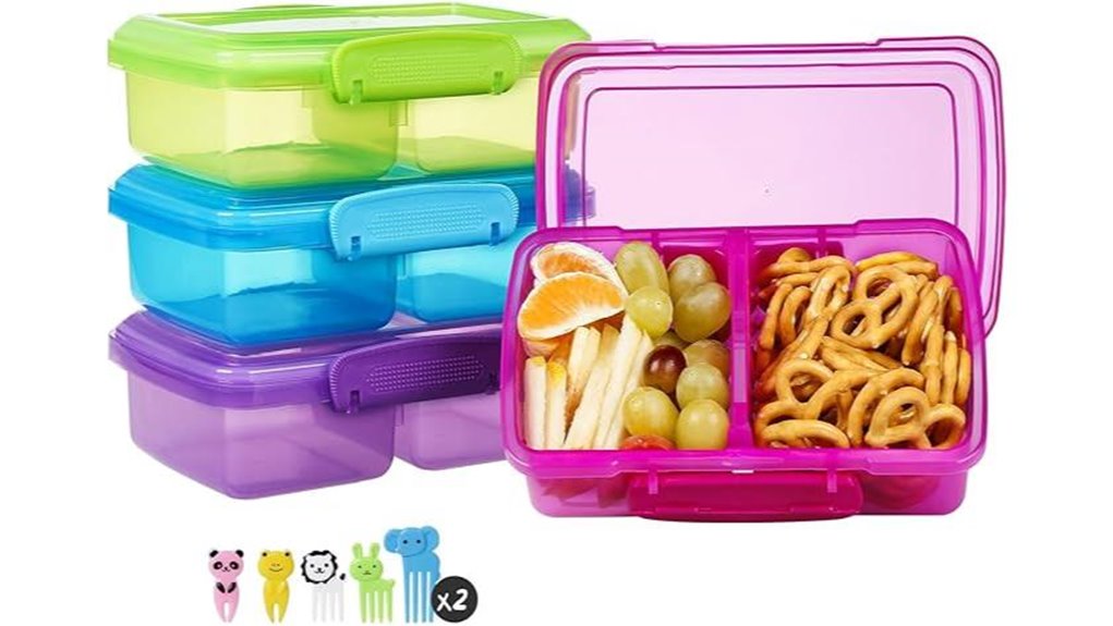 Best Bento Snack Boxes for Train Travel That Keep Food Fresh 11 2 compartment kids snack containers