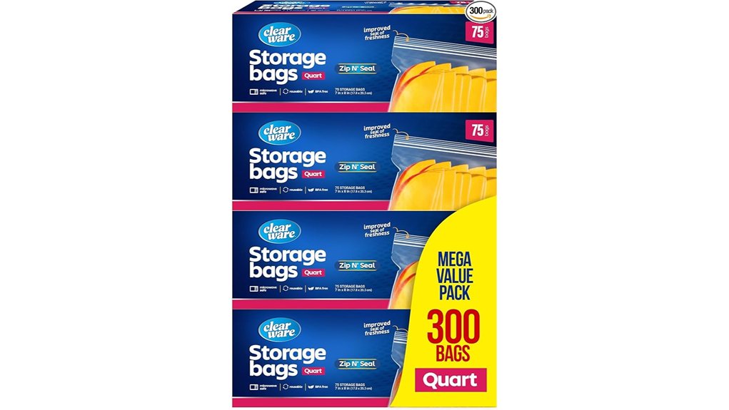 Clear Quart-Size Bags That Don't Split – Thick Seams 6 300 quart double zipper