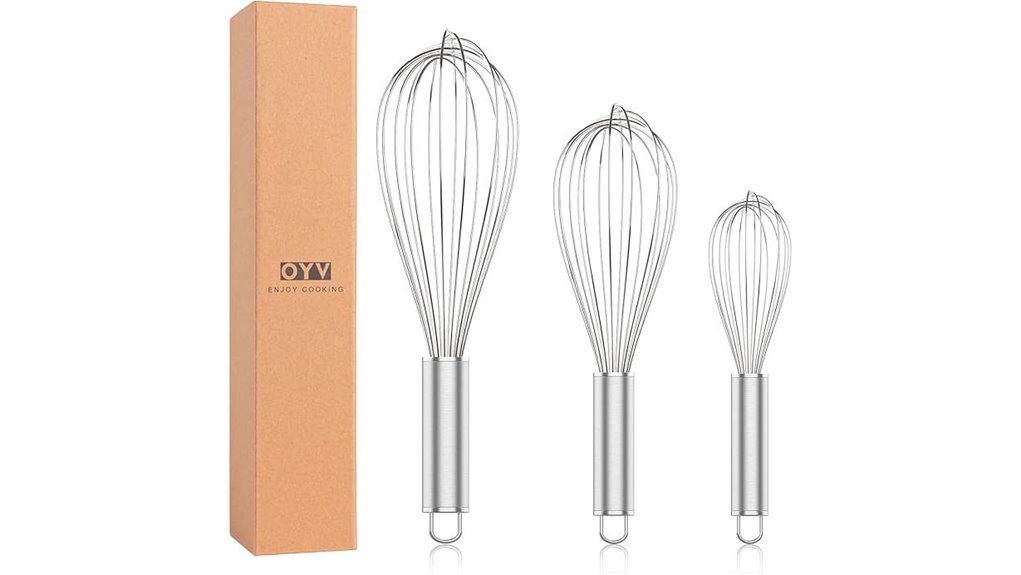 Best Whisk Set for Baking Mastery 6 304 stainless 3 piece whisk