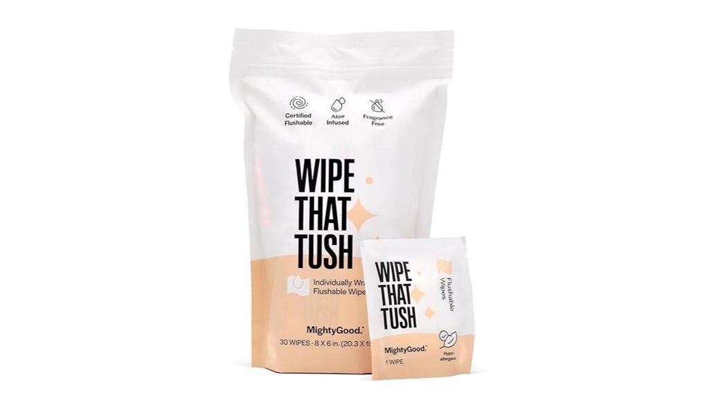 30 pack fragrance free tush wipes