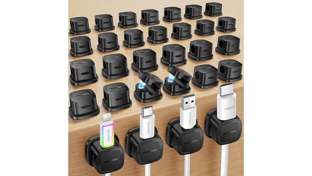 Hotel Desk Setup Hacks: Magnetic Cable Clips That Keep It Tidy 8 30 piece magnetic cable clips