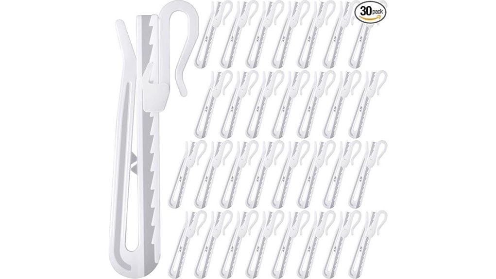 Best Curtain Clips for Hotel Rooms That Block Light Gaps 11 30pcs white adjustable hooks