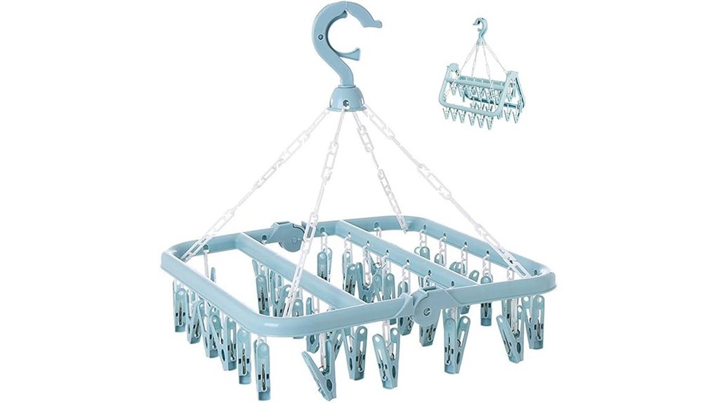 Compact Clotheslines With Clips (Hang Anywhere) for Laundry 13 32 clip foldable drying rack