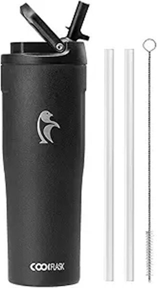 Best Water Bottles for Travel That Fit Car Cup Holders 9 32oz vacuum tumbler straw