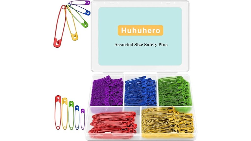 Travel Safety Pins & Clips (Organizer Sets) for On-the-Go Essentials 3 340 nickel plated 5 size pins