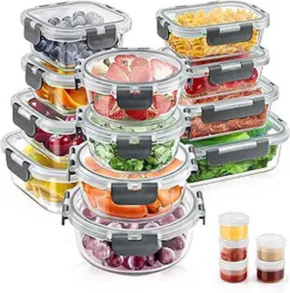 Glass Food Storage Containers Set for a Clever Kitchen 7 34 piece airtight glass containers