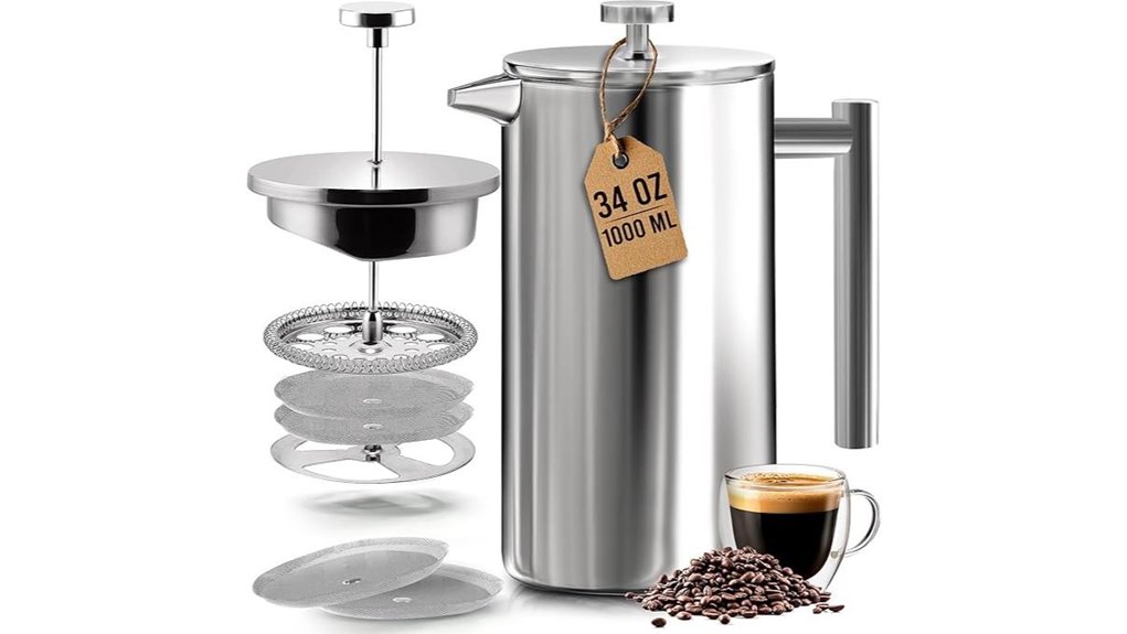 French press (shatterproof) That Lasts a Lifetime 2 34oz stainless french press