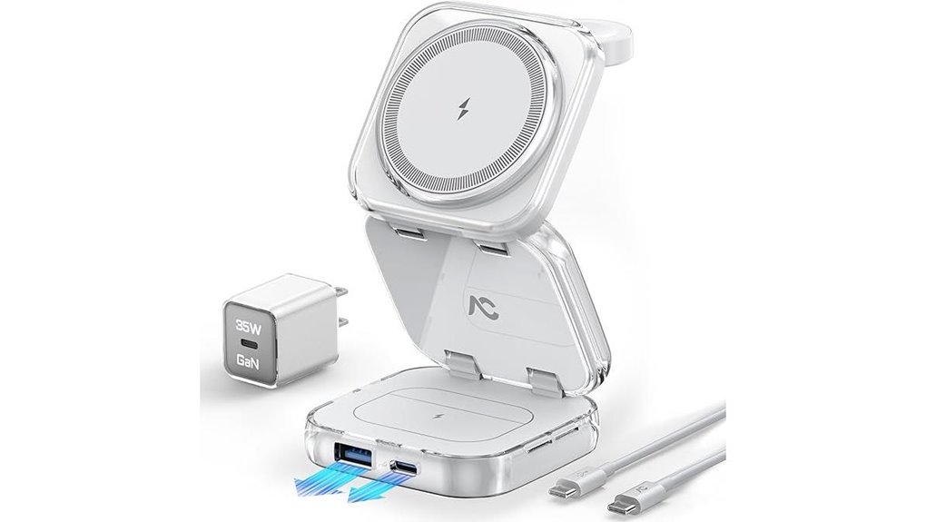 Foldable Multi-Device Charging Stations: Power Anywhere 9 35w magsafe 5 in 1 charger