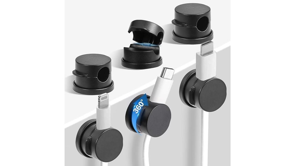 360 rotatable cord clips