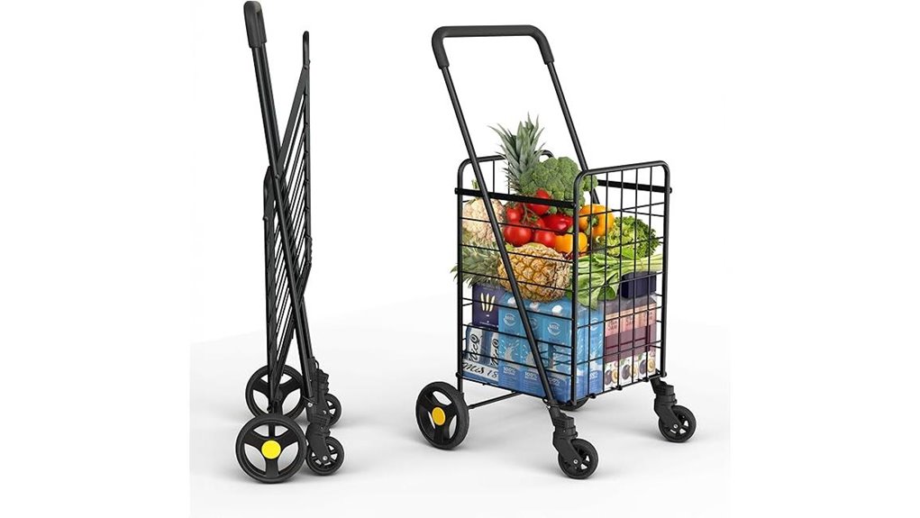 Packable Shopping Carts for City Markets Make Hauling a Breeze 10 360 swivel folding cart
