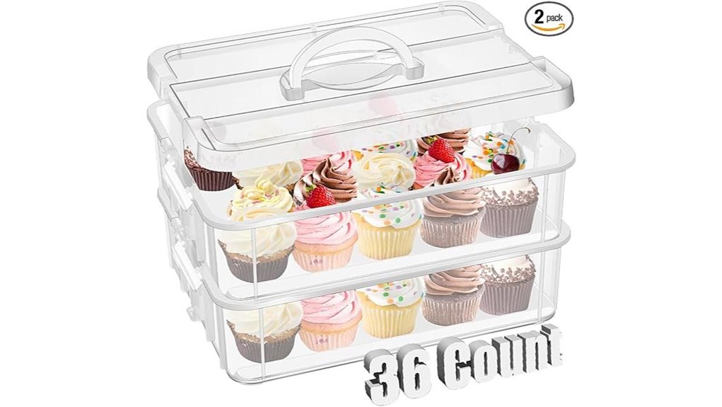 36 cupcake carrier with lid handle