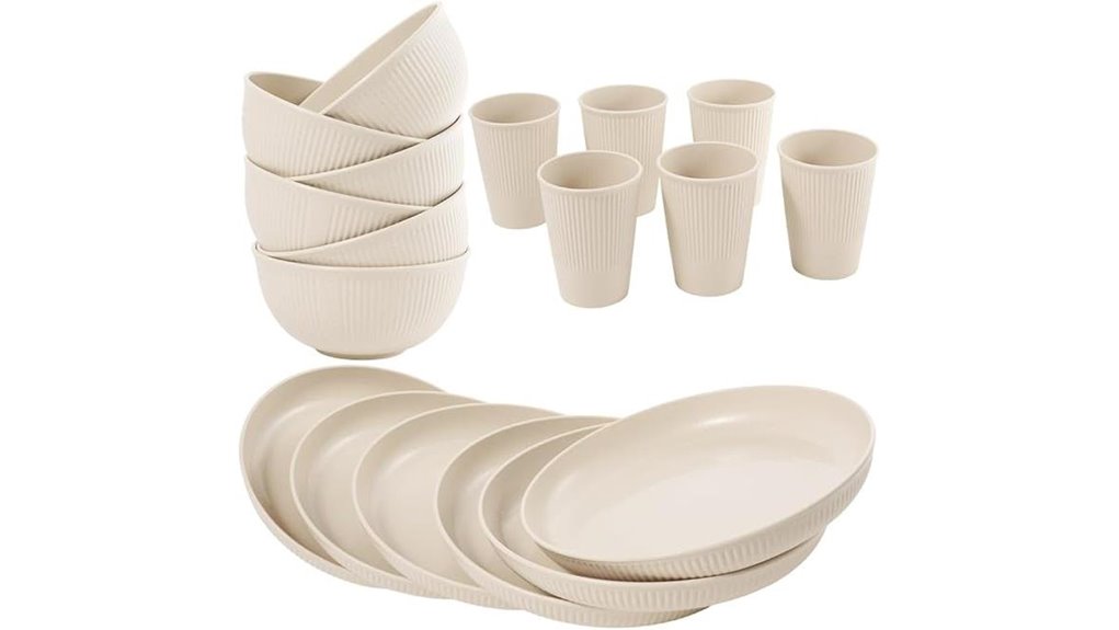 36 piece unbreakable wheat straw