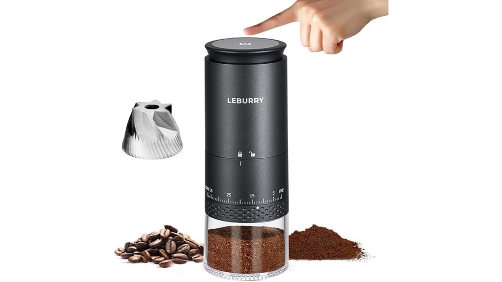 Coffee Grinder (Compact) That Delivers Fresh Espresso 13 38 setting cordless burr grinder