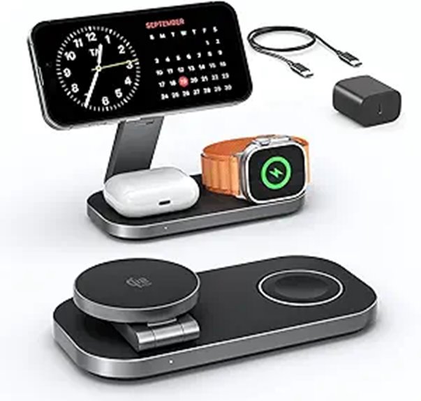 Best 3-in-1 travel wireless charger (phone/watch/earbuds) 9 3 in 1 foldable qi2 25w