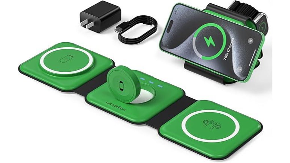 Compact Multi-Device Charging Docks With One Outlet Travelers 10 3 in 1 foldable wireless charger