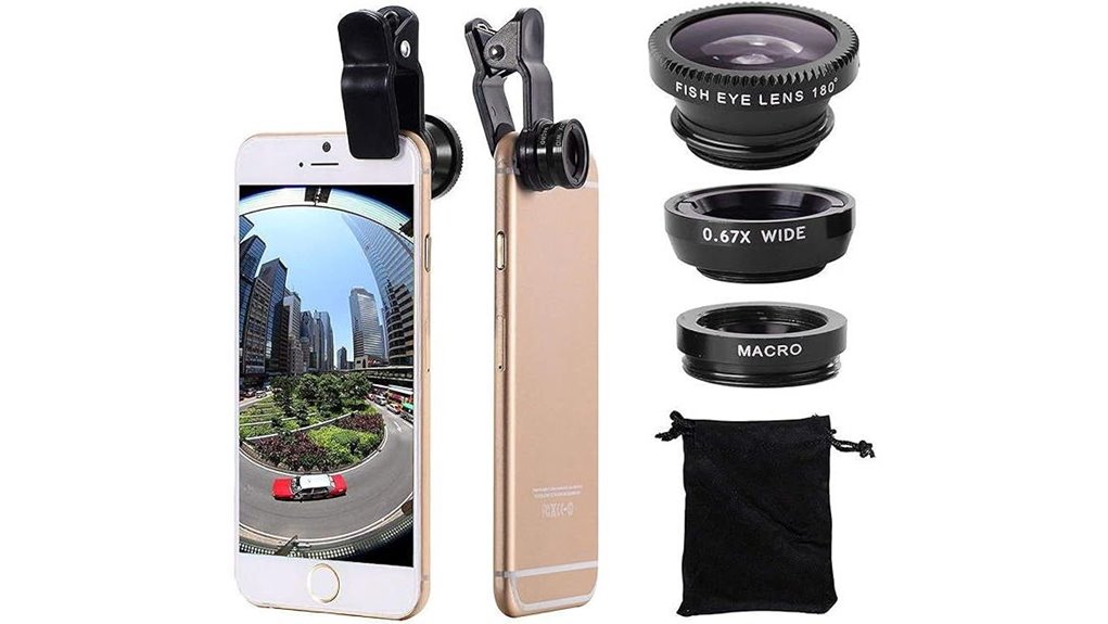 Smartphone Lens Attachments (Wide Angle & Macro) Vision 8 3 in 1 wide macro fisheye