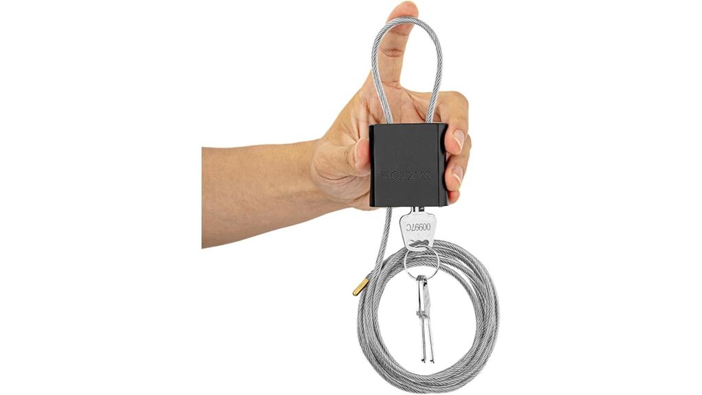 3 key aluminum cable lock