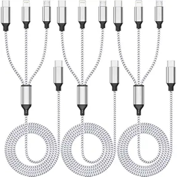 Best Charging Cables That Cover USB‑C and Lightning in One 5 3 pack 4ft 3 in 1 cable