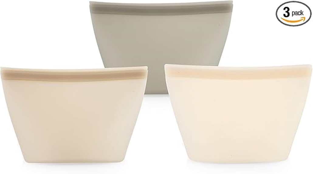 3 pack reusable bpa free silicone