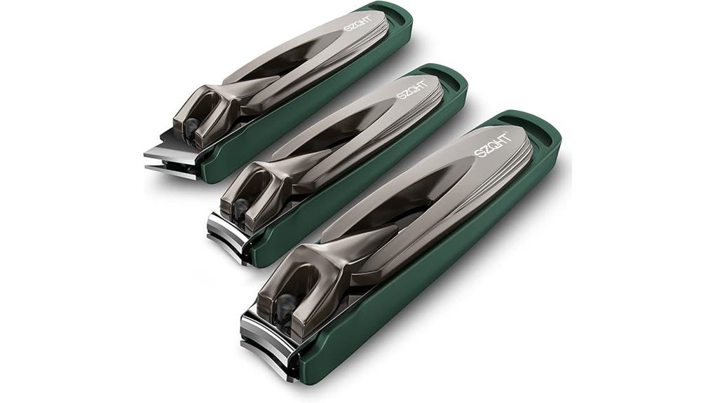 Best Travel Nail Clippers with Catcher Trays – No Clippings Ever 7 3 pack stainless steel clippers