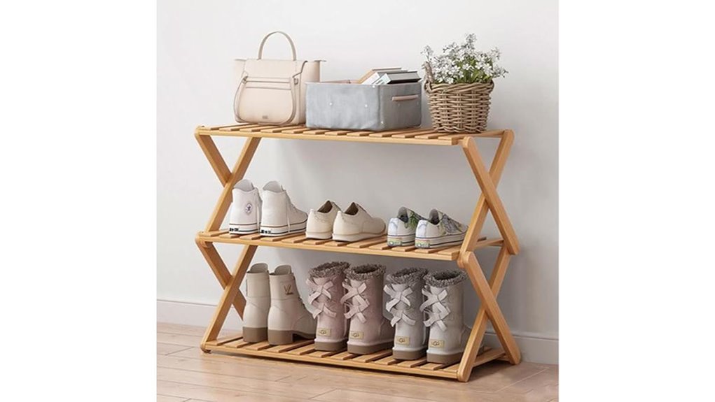 Foldable Shoe Racks for Long Stays (Air-Out Shoes) - Fresh Feet 6 3 tier bamboo foldable rack