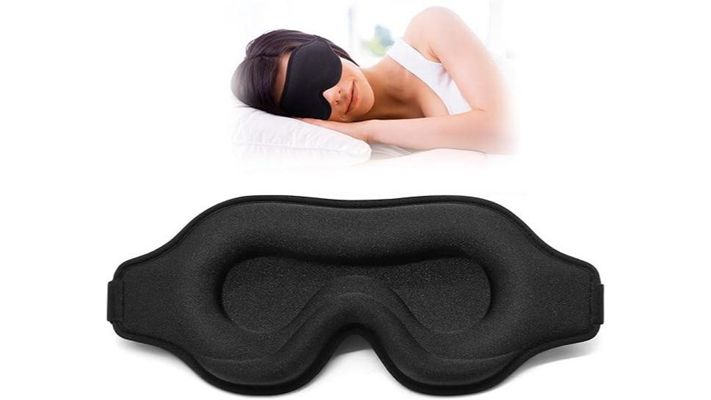 Sleep Masks with Contoured Eye Cups (No Pressure) Calm Nights 14 3d black side sleeper mask