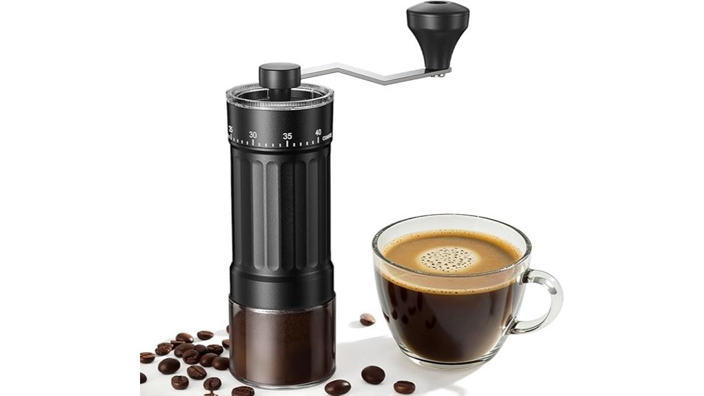 Coffee Grinder (Compact) That Delivers Fresh Espresso 12 40 settings manual conical grinder