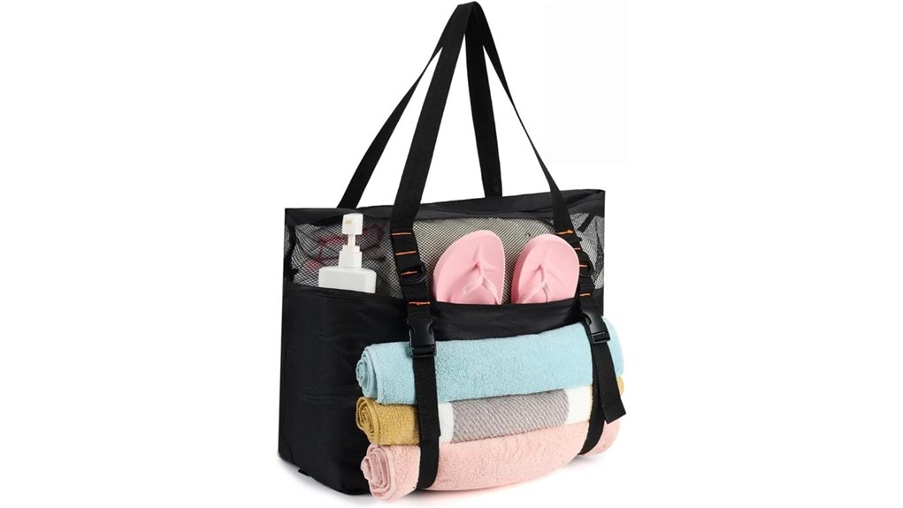 Tote Bags with Separate Wet Pocket (Swimwear Ready) for Dryness 5 40l black dual zipper tote