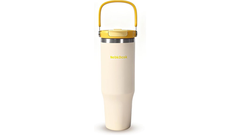 Best Water Bottles for Travel That Fit Car Cup Holders 14 40oz insulated off white bottle