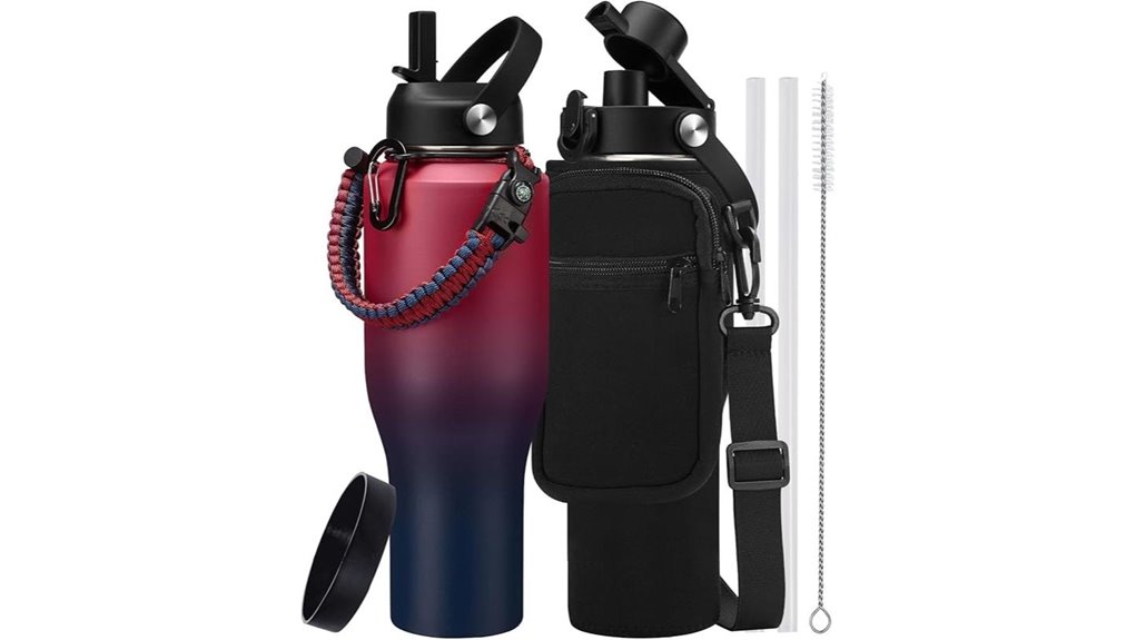 Best Insulated Water Bottles That Fit Cup Holders 14 40oz insulated paracord bottle